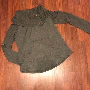 Grey Button Neck Sweatshirt